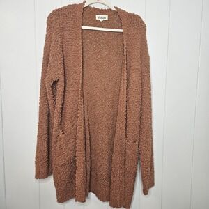 Listicle Cover Up Burnt Orange Soft Sweater Material Oversized Small
